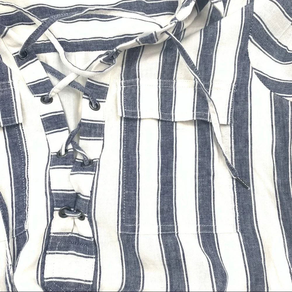 Madewell Striped Linen Blend Shirt Dress - Picture 11 of 15